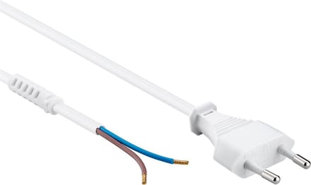 Goobay Kabel met eurostekker voor montage, 1,5 m, wit, eurostekker (type C, CEE 7/16) > losse kabeleinden