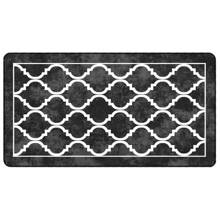 vidaXL - Vloerkleed - wasbaar - 80x150 - cm - zwart - en - wit