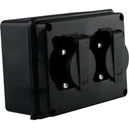 Hermetische Doos Met 2X230V Schuko Stopcontacten Ip54 Opbouw Kracht
