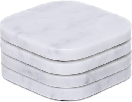 MOOISA - Onderzetter marmer - organisch - wit set van 4 stuks - 10x10x1cm