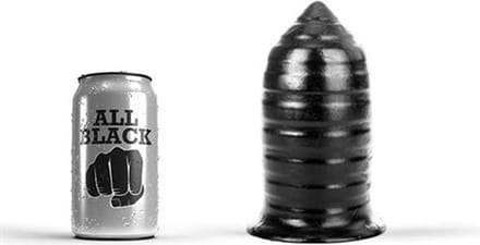 All Black - Torpedo Dildo met Groeven - 16 cm - Zwart