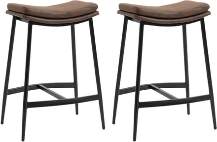 HOMCOM-Barkruk-Microvezel (100% polyester)-48,5x38,5x68,5cm-Bruin