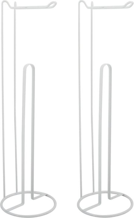 MSV Wc/toiletrolhouder reservoir - 2x - metaal - wit - 54 cm - Voor 4/5 rollen