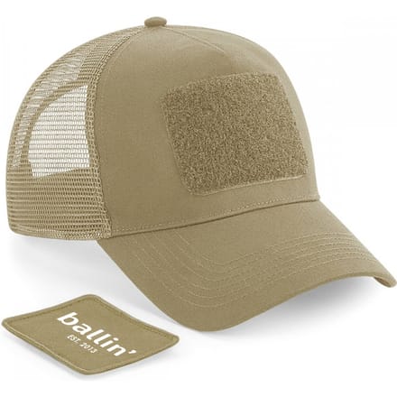 Heren Petten met Ballin Est. 2013 Trucker Cap Print - Beige - Maat one size