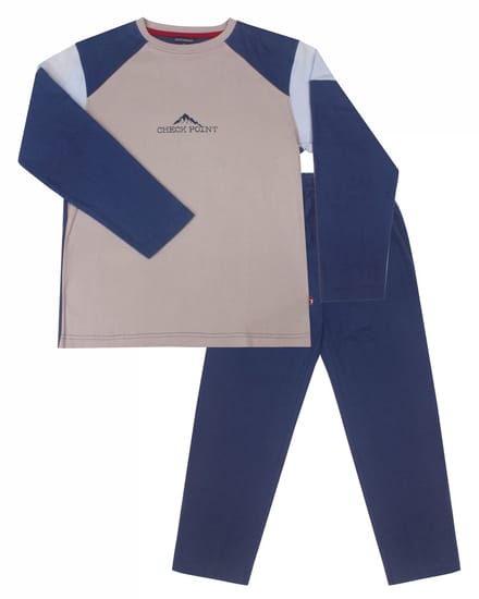 Blue Docks Jongens Pyjama -Lange Mouwen -Beige -maat 152