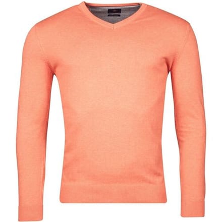 Baileys Trui Luxury Pima Cotton V-Neck Single Knit Light Coral / male