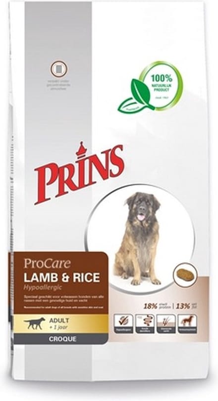 Prins ProCare Croque Lam en Rijst Hypoallergic 10 kg - Hond