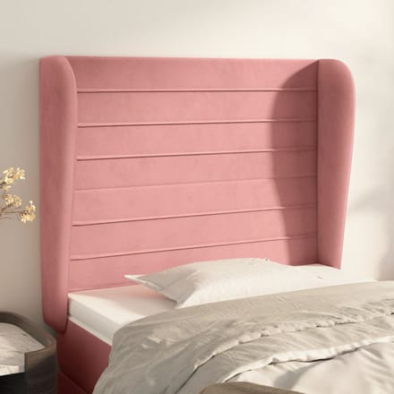 vidaXL - Hoofdbord - met - randen - 103x23x118/128 - cm - fluweel - roze