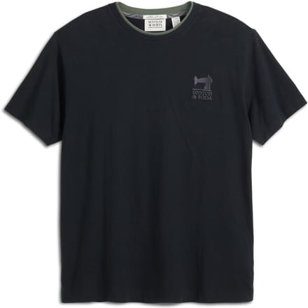 Scotch & Soda Ss Double Neck Graphic Tee Black/red Taglia: S | Magliette basic Outlet | Uomo | Nero