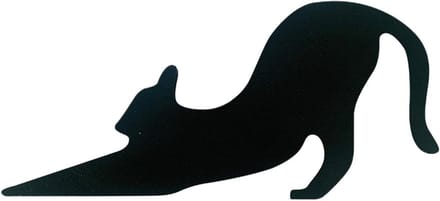 Houten Deurstopper - Kattenstopper - Deuren Open Houden - Leuk Kattenontwerp - 16.5 cm - Zwart