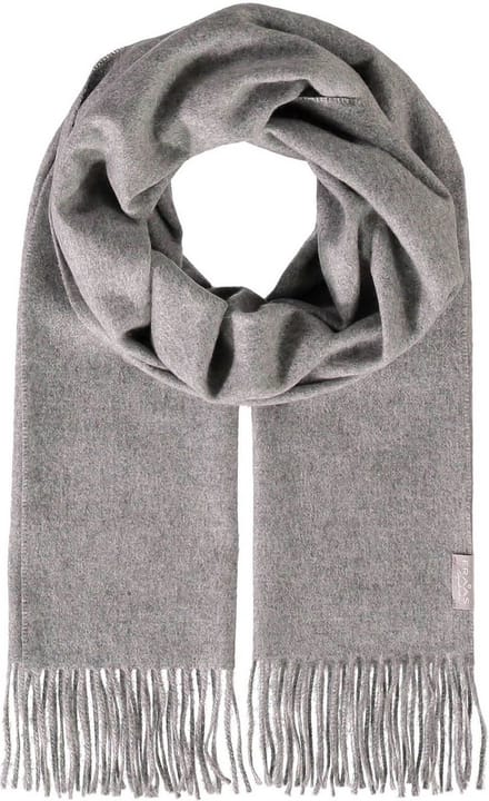 FRAAS Sjaal Pure Cashmere Scarf with Fringes Mid Grey Grijs