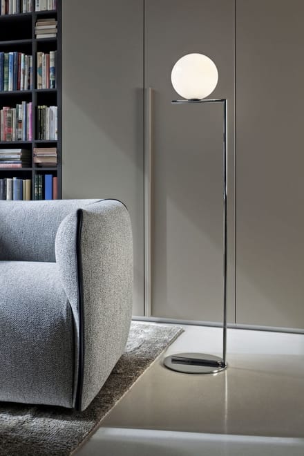 Flos - IC F vloerlamp - chroom - L - zilver