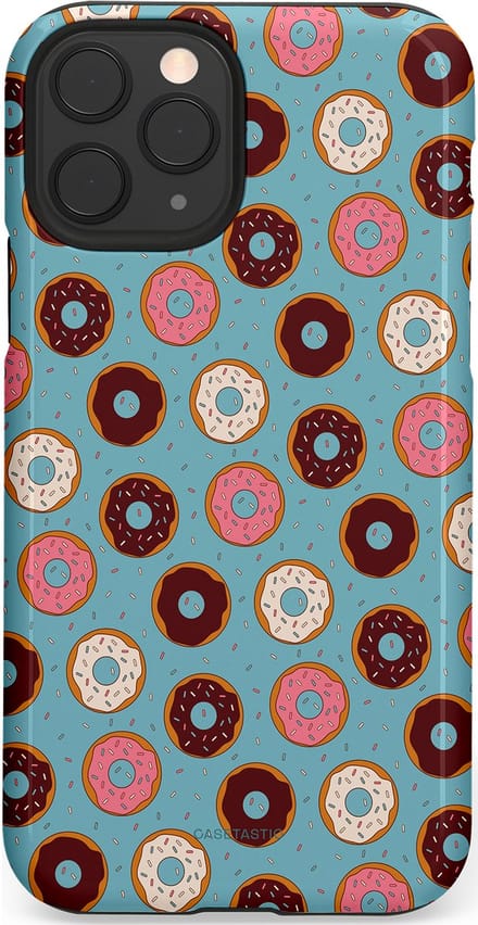 Casetastic hoesje geschikt voor Apple iPhone 11 Pro - Dubbellaagse bescherming - Donut Dromen - Fashion Case - Lichtblauw Bruin Bordeaux Saliegroen