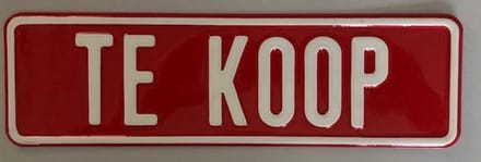 Te Koop Bordje / Rood-Wit / 35x10,5 cm / Aluminium