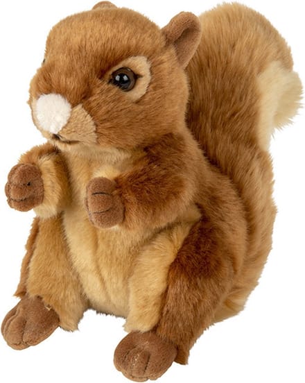Nature Planet pluche knuffel - rode eekhoorn - 18 cm - dieren knuffels