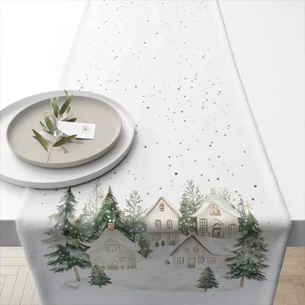 Tafelloper Snowy houses - Ambiente - 40x150 cm