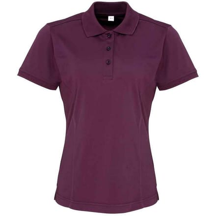 Premier Dames/Dames Coolchecker Piqué Poloshirt (Aubergine)
