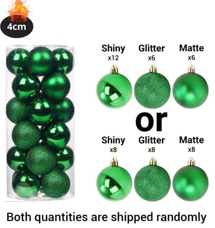 Nivard Kerstballen - Kerstversiering - Plastic - Groen - 4 cm - 24 stuks