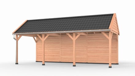 Douglas overkapping zadeldak, 750 x 300, met achterwand, Westwood Ruiter Plus