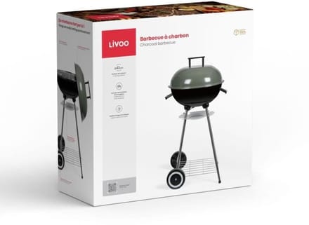 LIVOO – DOC172K – Houtskoolbarbecue – Ø41 cm – 2 wielen