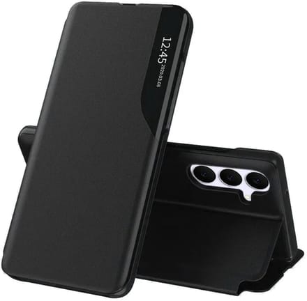 Hoesje geschikt voor Samsung Galaxy S25 FE - Techsuit eFold Book Case - Zwart