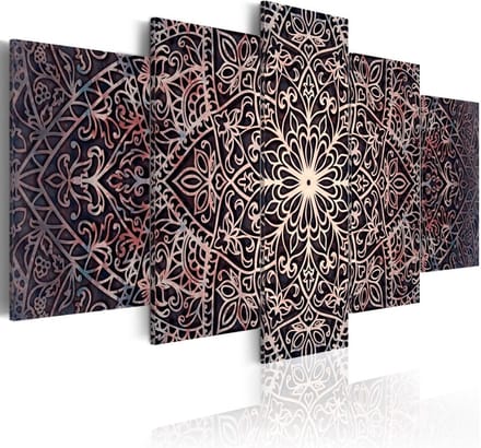 Schilderij - Fijne Spiritualiteit , mandala , 5 luik