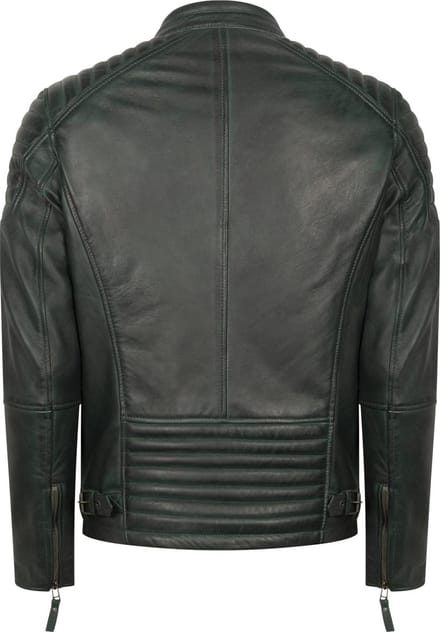 Harrisson Biker Heritage Leren Jas - Heren Jas - Groen - Maat M