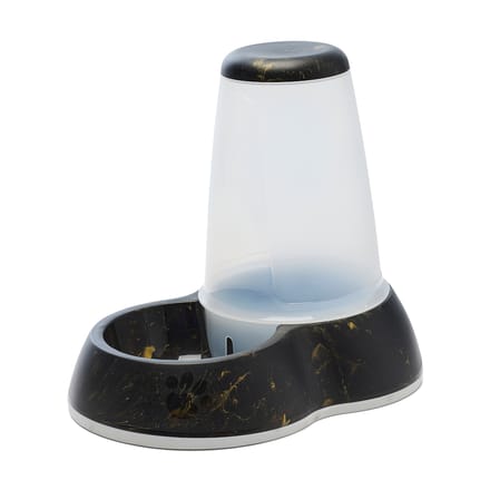 Savic Voerdispenser Loop Marble - Tot 3 L Voerdispenser - zwart/goud