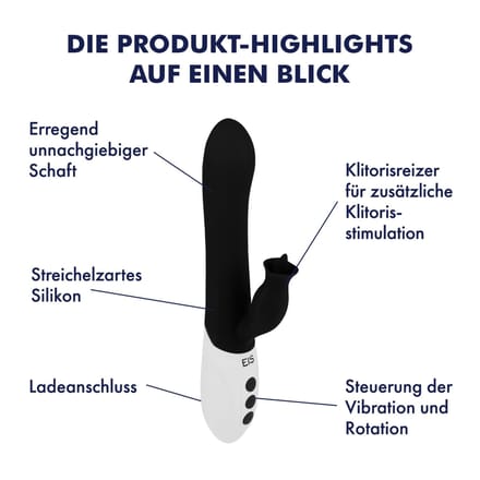 roterende siliconen rabbit, 22 cm