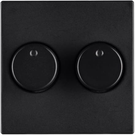 ION V1/J1 centraalplaat voor duo dimmer zwart knopbediening