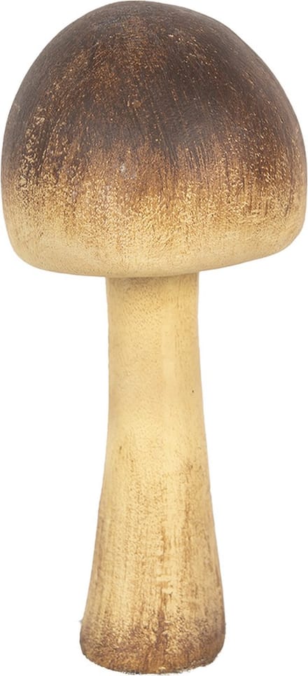 Clayre & Eef Decoratie Paddenstoel Ø 7x16 cm Bruin Polyresin Herfst decoratie