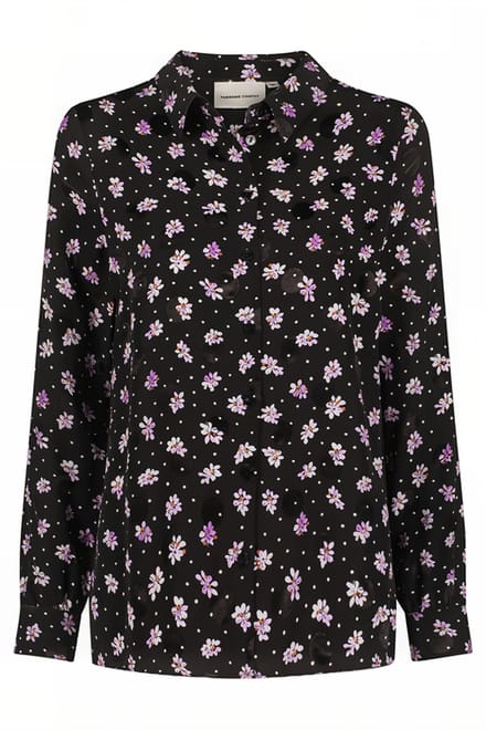 Fabienne Chapot Lot Blouse Black/grape Maat: 38 | Overhemden Outlet | Dames | Zwart