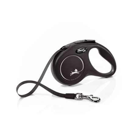 Flexi New Classic Tape - Hondenriem - Zwart - 5 m - <15 kg