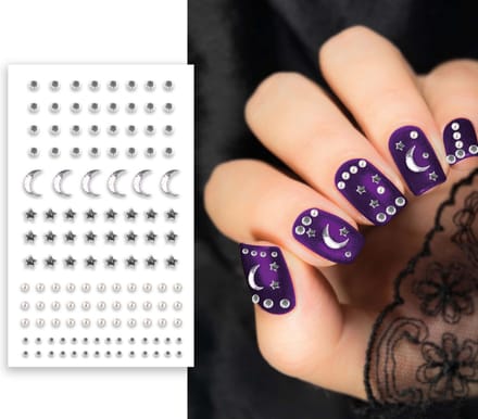 Fiestas Guirca - Zilveren nagelstickers - 1 sheet - 9 x 6 cm