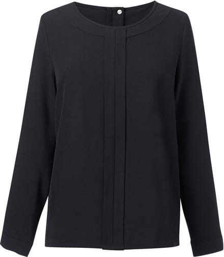 Brook Taverner Blouse in Chinese crêpe Roma BT2279 - Black - 36 EU (8 UK)