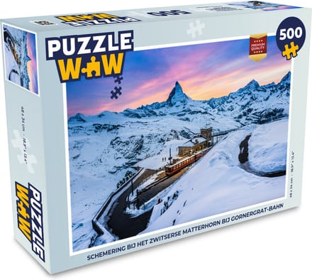 Puzzel Schemering bij het Zwitserse Matterhorn bij Gornergrat-bahn - Legpuzzel - Puzzel 500 stukjes