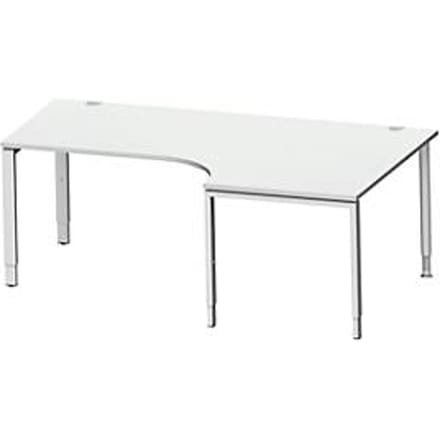 Schäfer Shop Genius hoekbureau MODENA FLEX 90°, aanbouw rechts, B 2000 mm, lichtgrijs