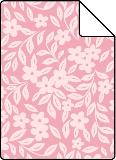 Proefstaal ESTAhome behang bloemetjes roze - 26.5 x 21 cm - 131439-S