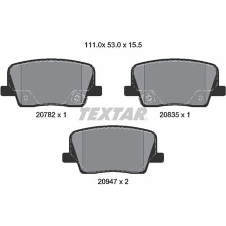 Remblokset TEXTAR 2078201, achter