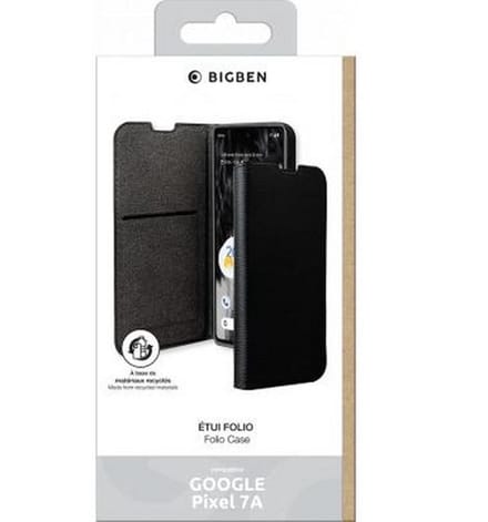 Bigben Connected, Hoesje geschikt voor Google Pixel 7a - Folio Wallet met Kaarthouder & Videostandaard, Zwart