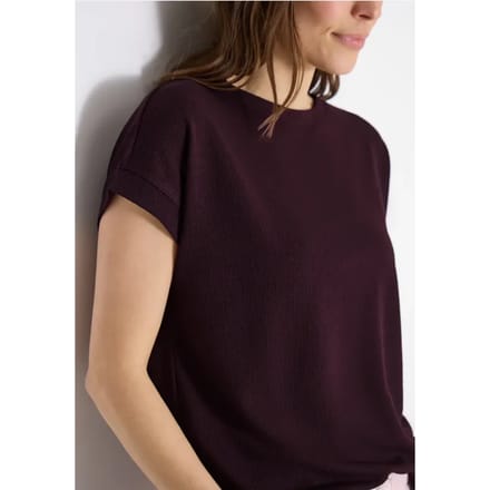 Shirt met boothals in gebreide look