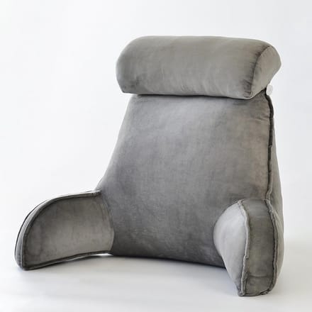 Leeskussen met armleuningen - Draagbaar rugkussen - Comfortabel lezen - Elastische PP-vulling - 75x45x55cm - Grijs