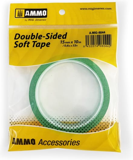 AMMO by Mig Jimenez Tape - MIG 8044 Double Sided Soft Tape (15mmX10m) Tape