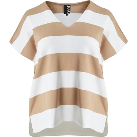 V-hals T-shirt in breisel vrouw Mat Fashion
