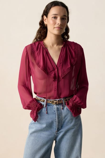 Sissy-Boy - Donkerrode blouse