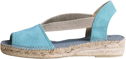 ELLA | Platte suède espadrilles voor dames - TURQUOISE, maat 42