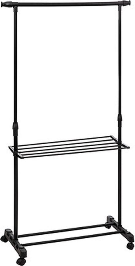 5Five Mobiel Kledingrek - zwart - metaal - 145 x 41 x 160 cm - staand