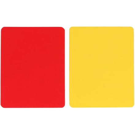 Paar scheidsrechterskaarten - geel en rood