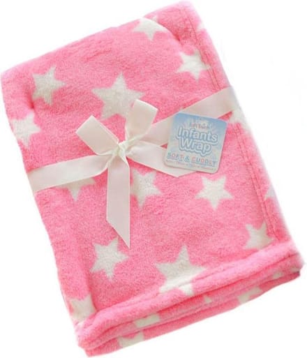 Soft Touch Babydeken Sterren Fleece 75 X 100 Cm Roze
