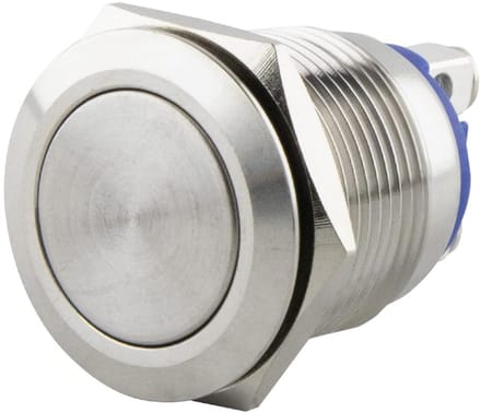 Drukknop RVS met Druksluiting Ø19mm Platte Kop Schroefverbinding